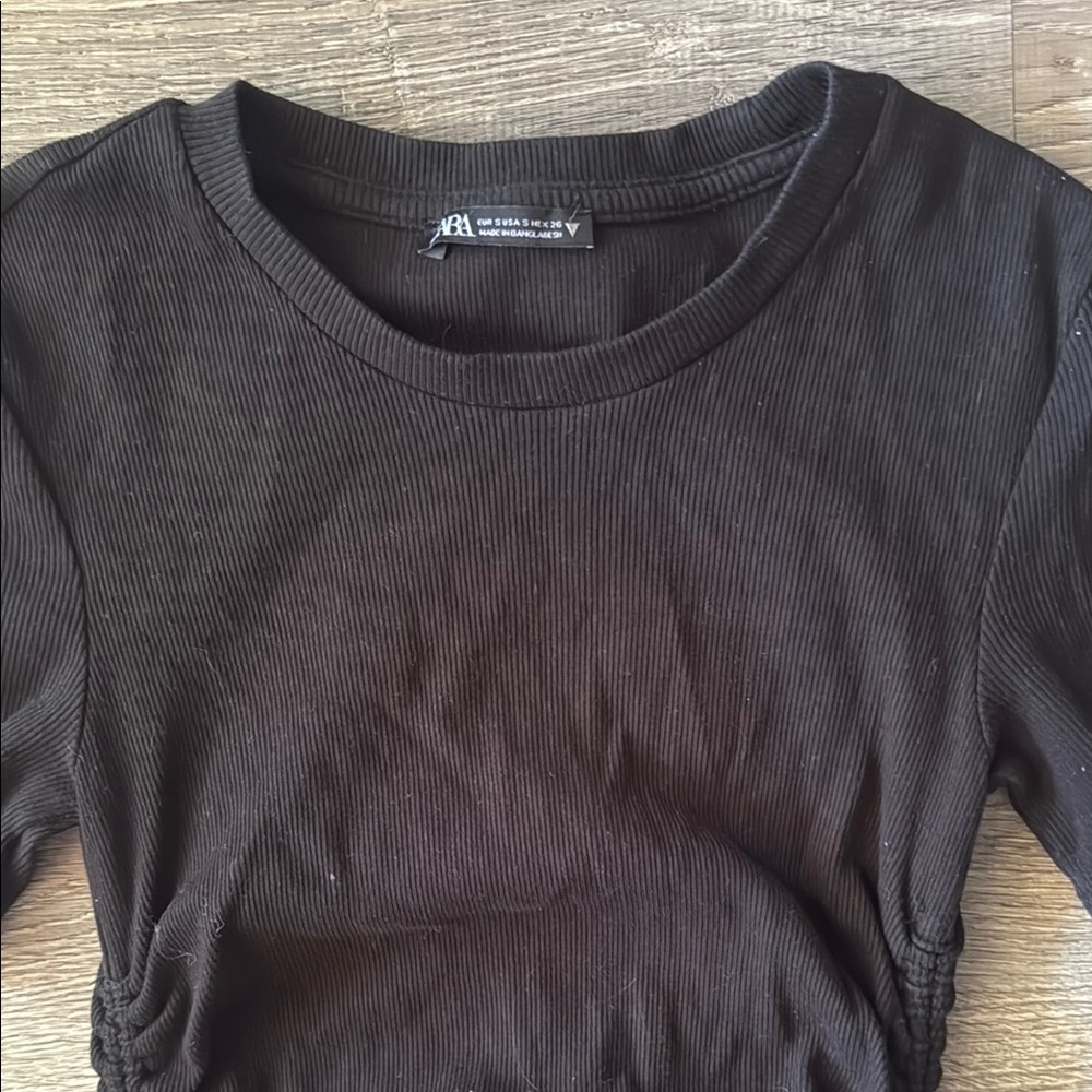 Zara Black Ruched Dress - Picture 2 of 4